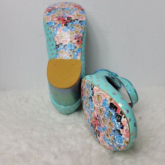 Irregular Choice  Doty For You Womens Size 10.5 Polka Dot Blue Metallic New - Picture 9 of 9